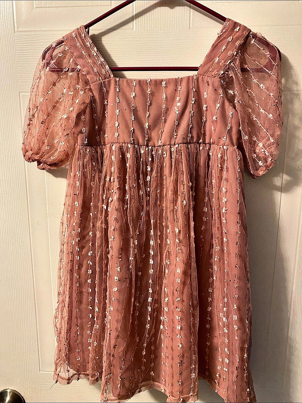 Pink Sequin Girls Dress Like New